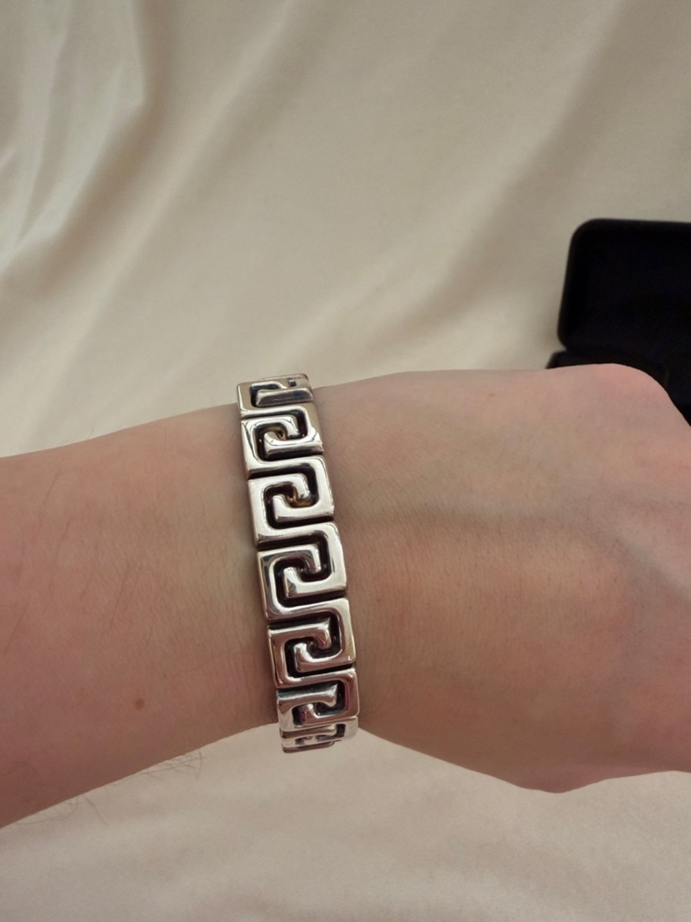 Sterling Silver Greek Key Bracelet - Silver - Picture 6 of 6
